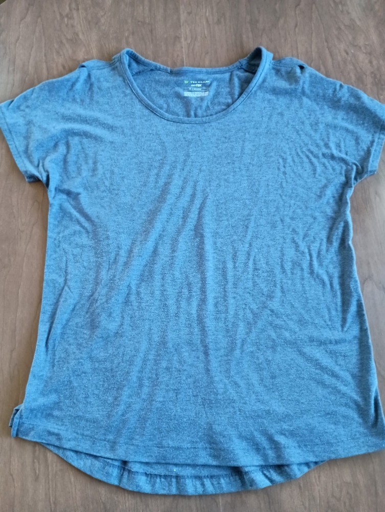 Tek Gear Dry Tek Women's Blue Medium Short Sleeve Open Shoulder Design Top Shirt