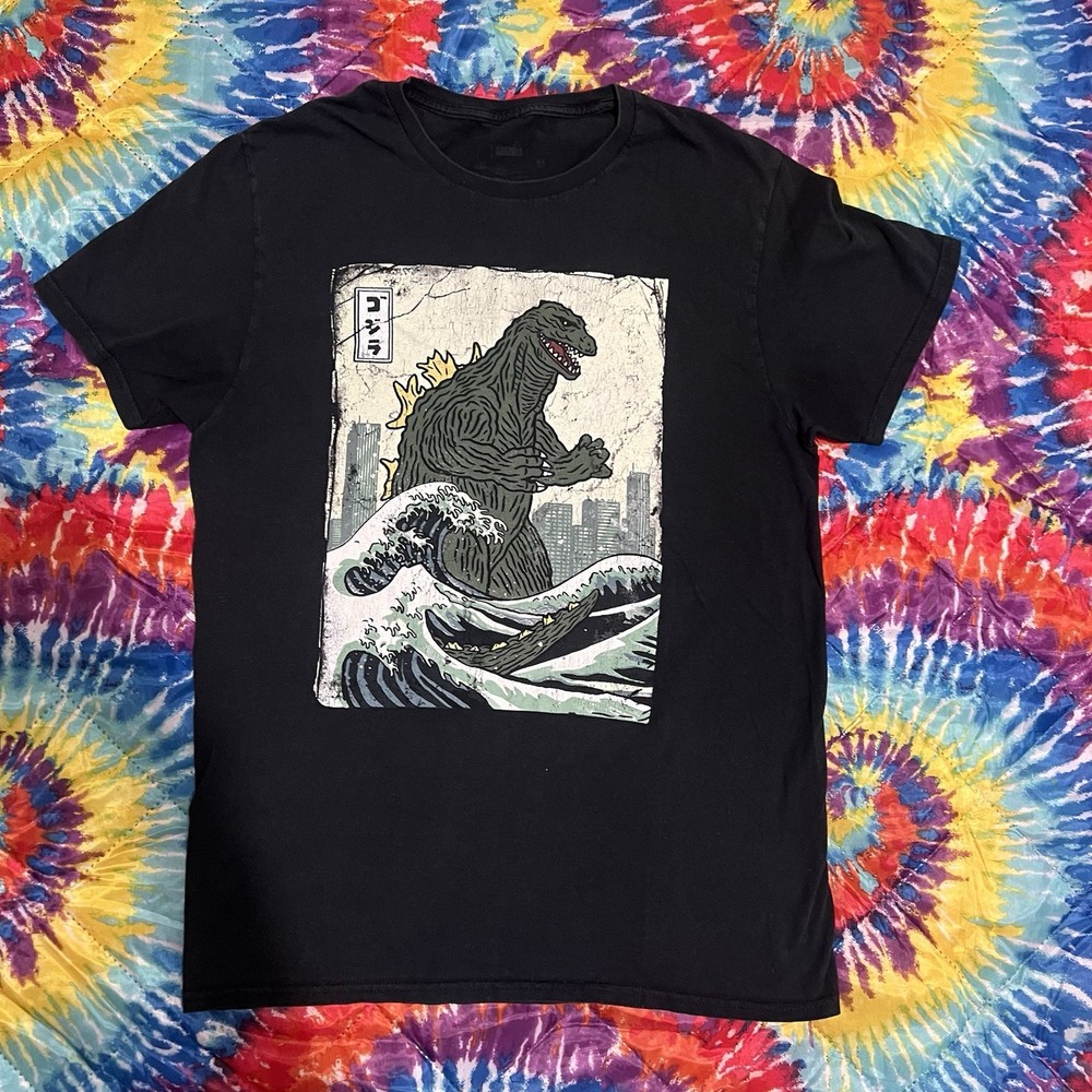 Godzilla The Great Wave T-shirt #streetwear #retro