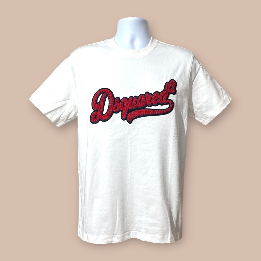 Dsquared2 White Logo T-Shirt Crew Neck Short Sleeve Mens Sizes S-2XL 100% Cotton