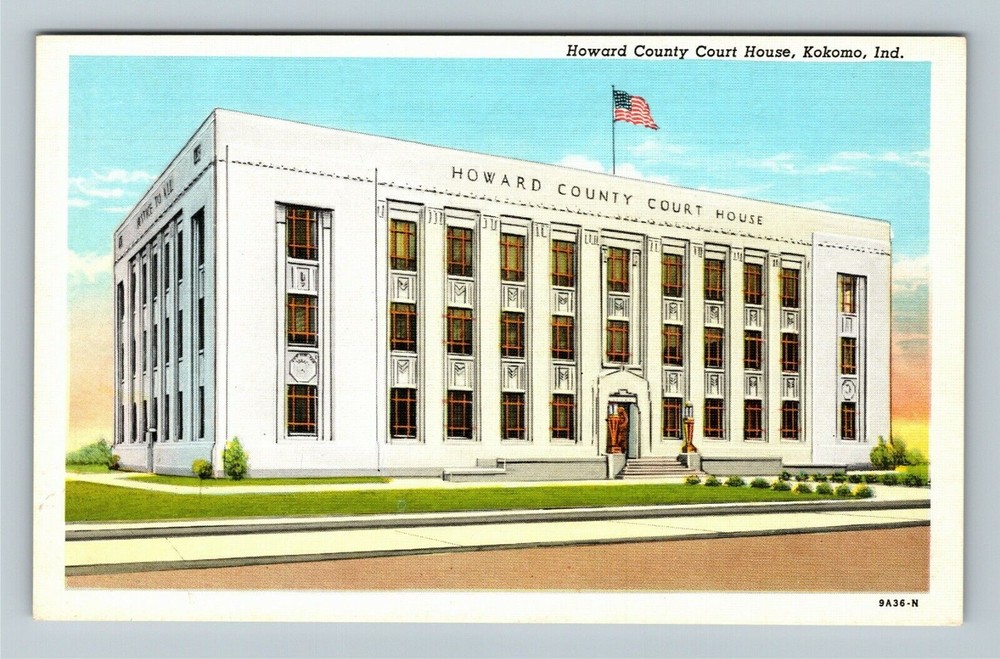 Kokomo IN-Indiana, Howard County Court House, Outside, Vintage Postcard