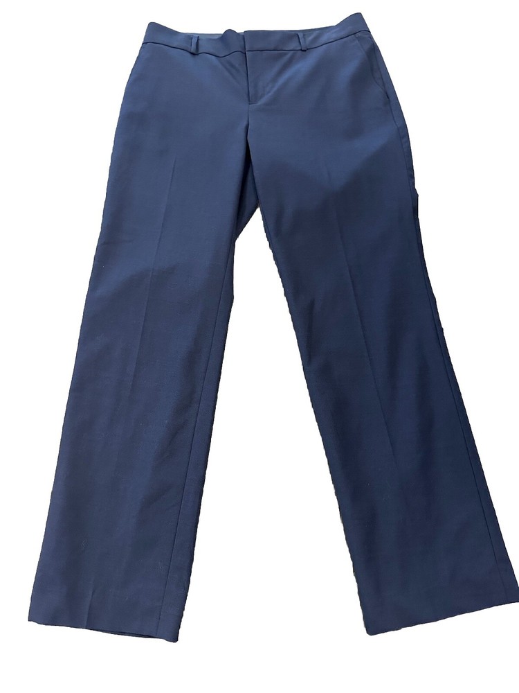 Banana Republic Women's Martin Fit Linen Blend Navy Casual Dress Pants Size 8