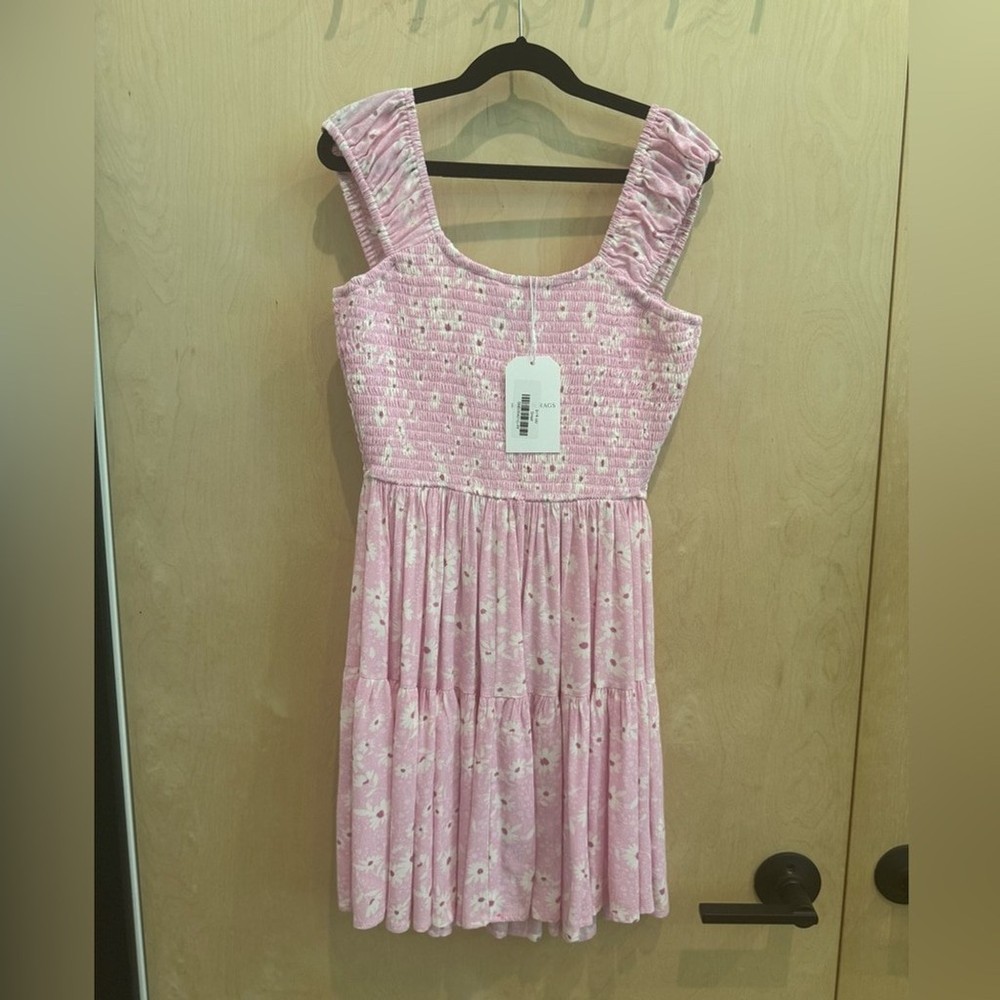 NWT Pink and White Smocked Top Dress