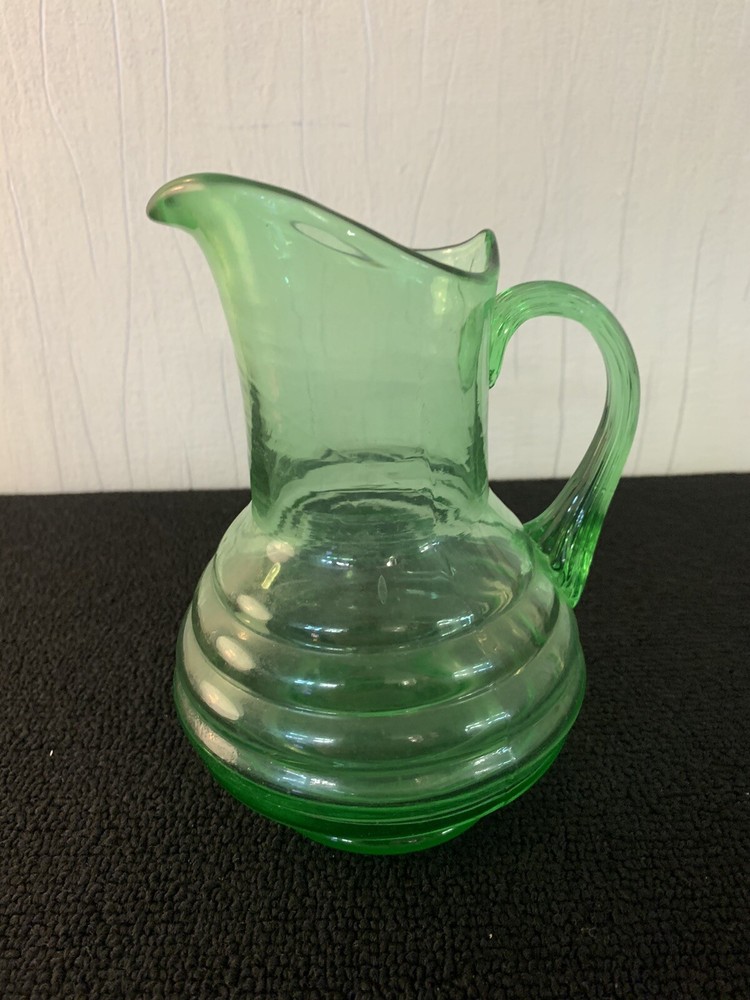 Green Crystal Wine Jug Daum Art Deco
