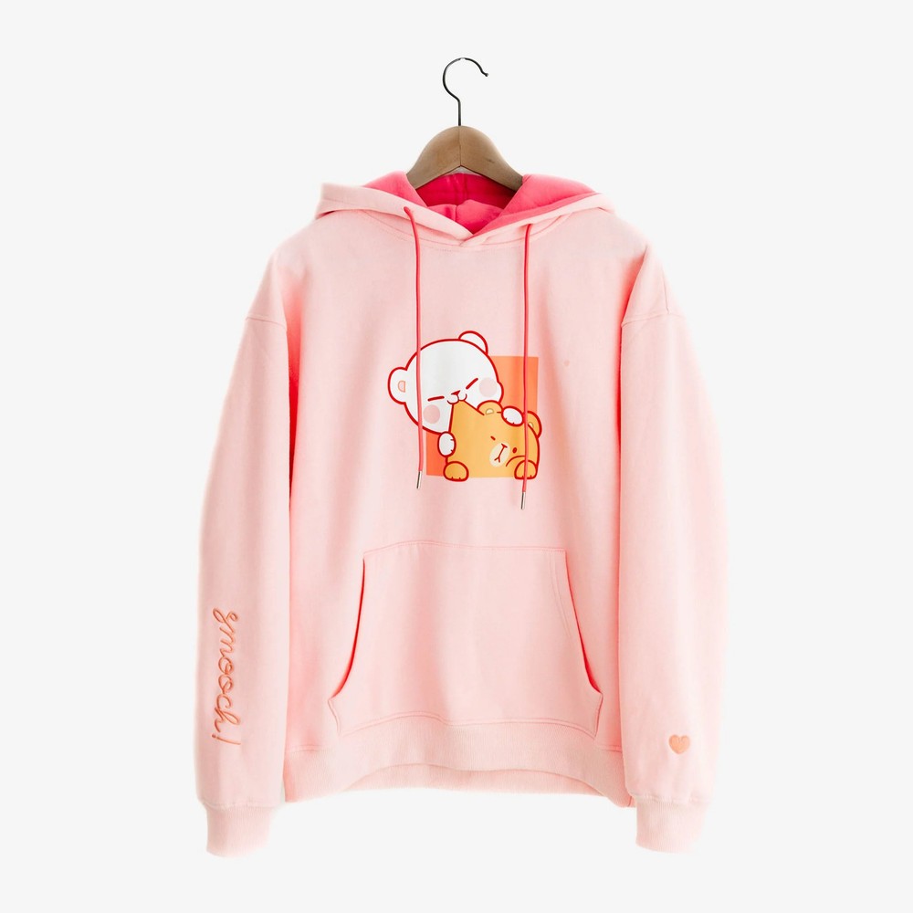 Milk Mocha Bear: Pink Smooch Hoodies - M