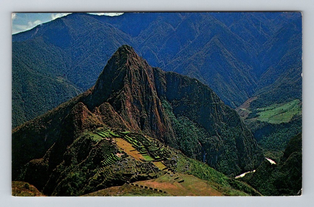 Peru- Machupicchu Aerial View Of The Ruins Souvenir PC Vintage c1963 Postcard