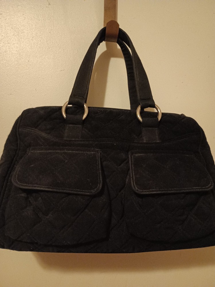 Black Vera Bradley Crossbody Purse with Signature Pattern