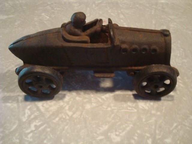 A.C. Williams Cast Iron Boat Tail Racer Racing Toy Car