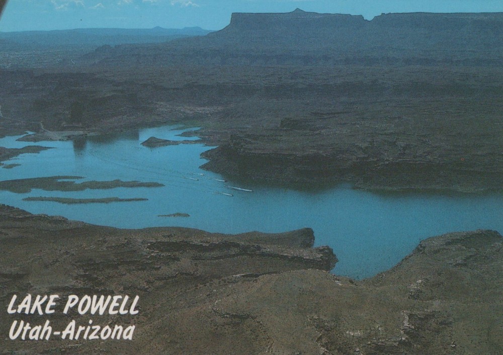 Boating On Upper Lake Powel Utah Arizona 4x6 Postcard