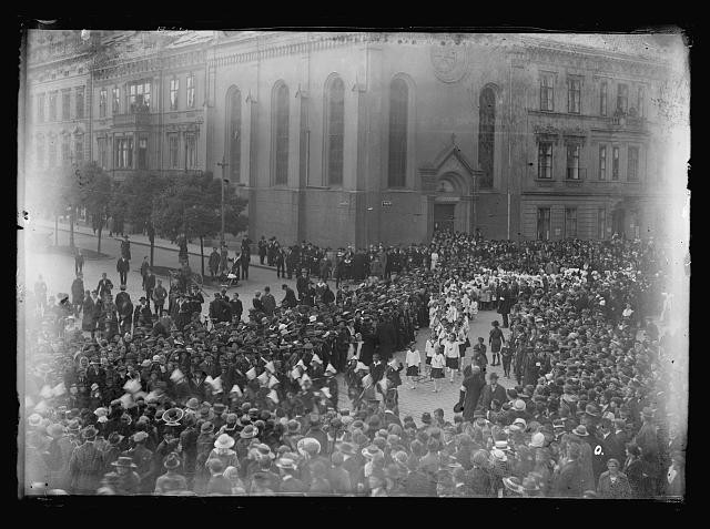 Photo:Plzen Czecho-Slovakia 1921 Junior Red Cross Festival Crowd Parade