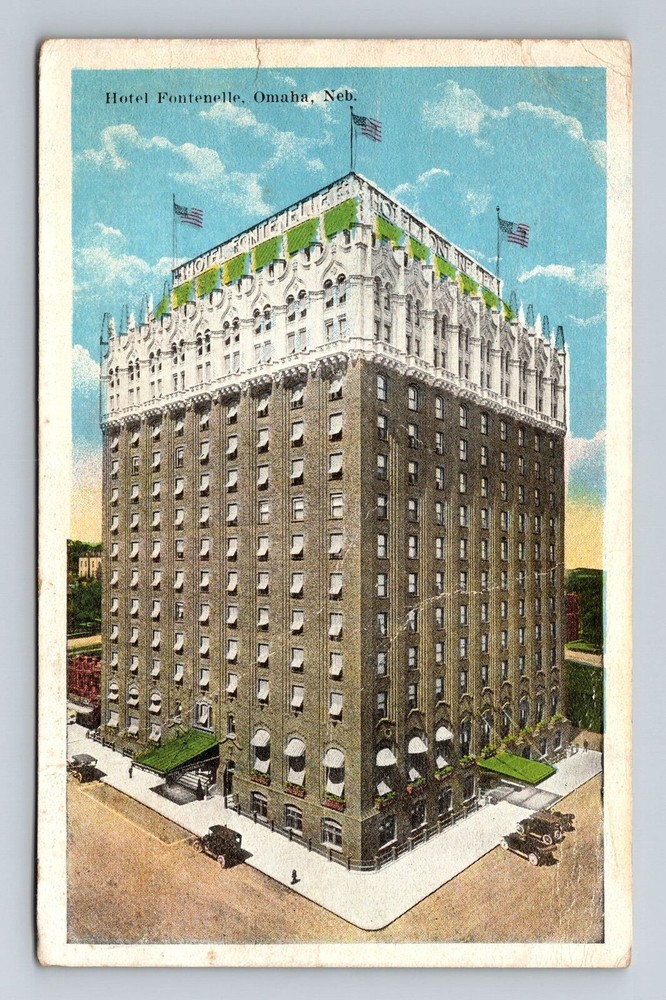 Omaha NE-Nebraska, Hotel Fontenelle, Exterior, Vintage Postcard