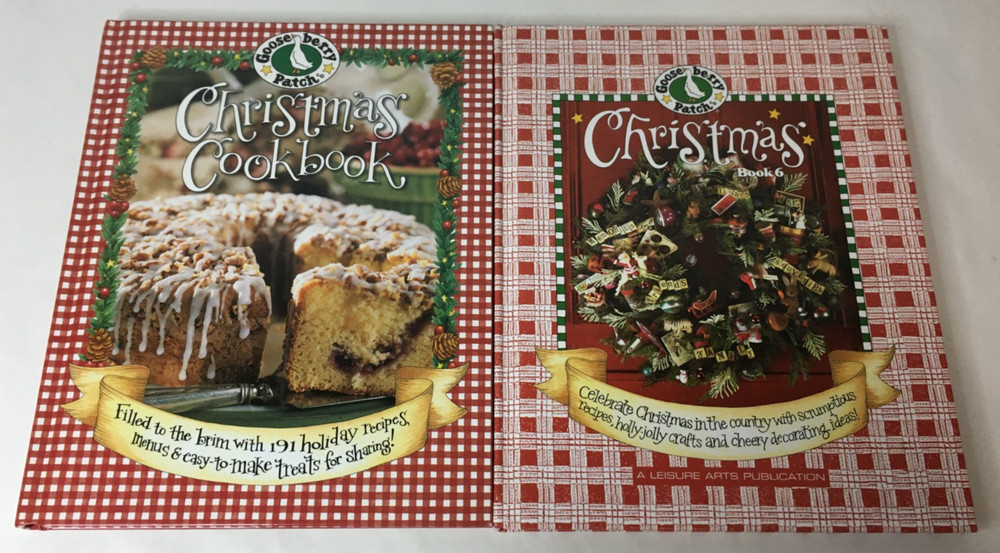 Lot of 2 Gooseberry Patch Christmas Cookbooks & Crafts - Hardcover - #1 & #6