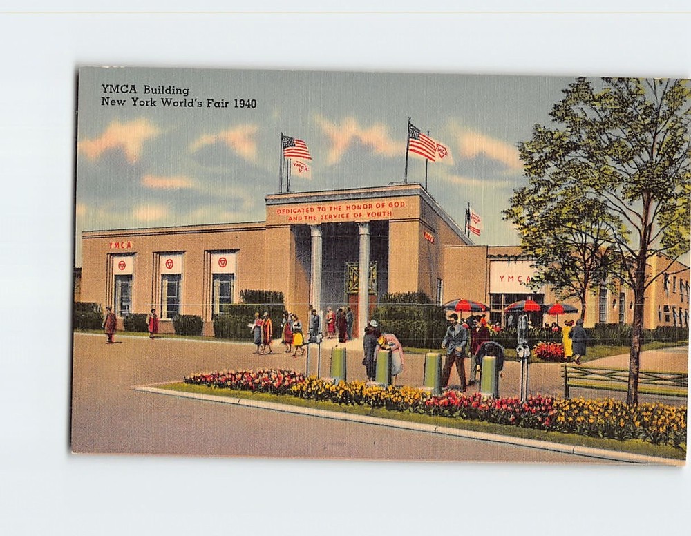 Postcard YMCA Building New York Worlds Fair Queens New York USA