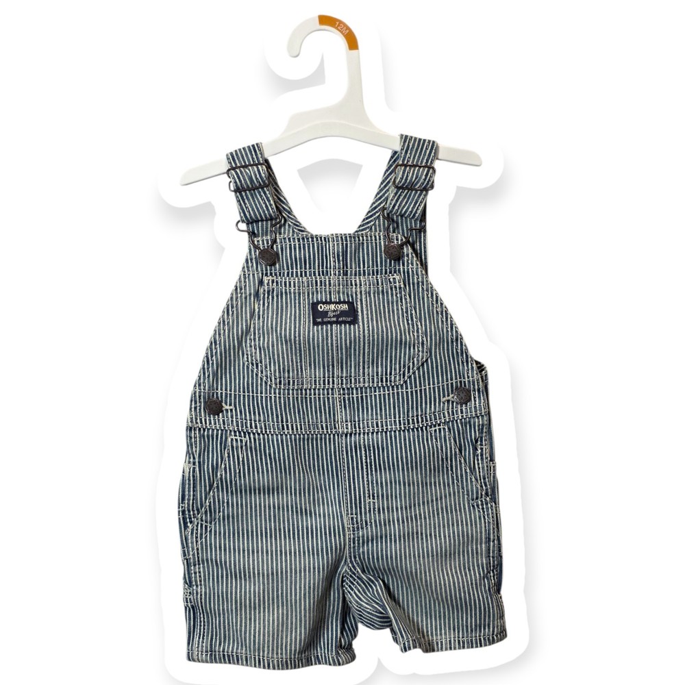 OshKosh B'gosh Toddler Girls Overall- 12M  Sleeveless Romper, Kangaroo Pocket