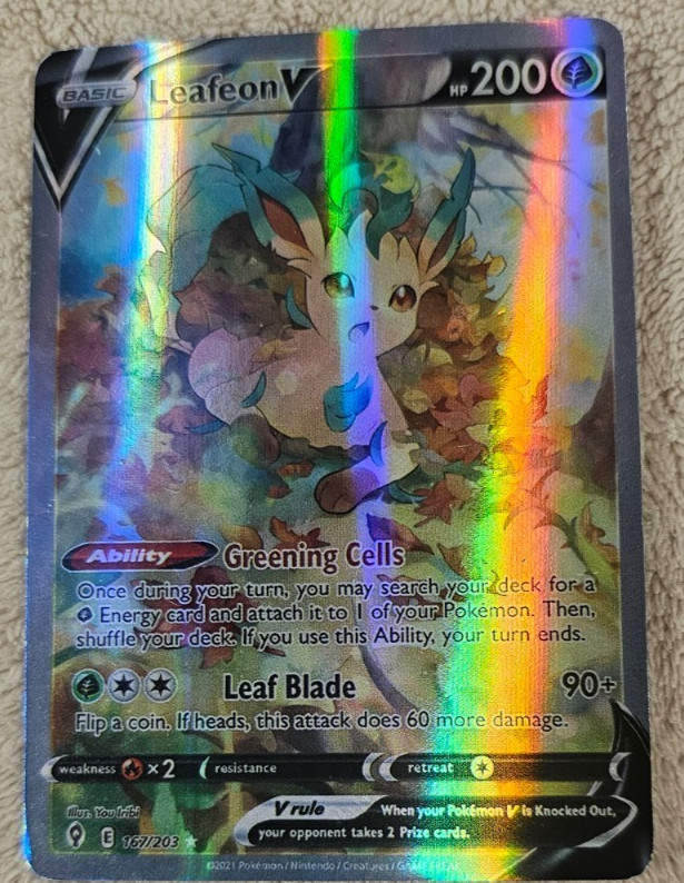 Leafeon V (Alternate Full Art) 167/203 SWSH07: Evolving Skies Holo
