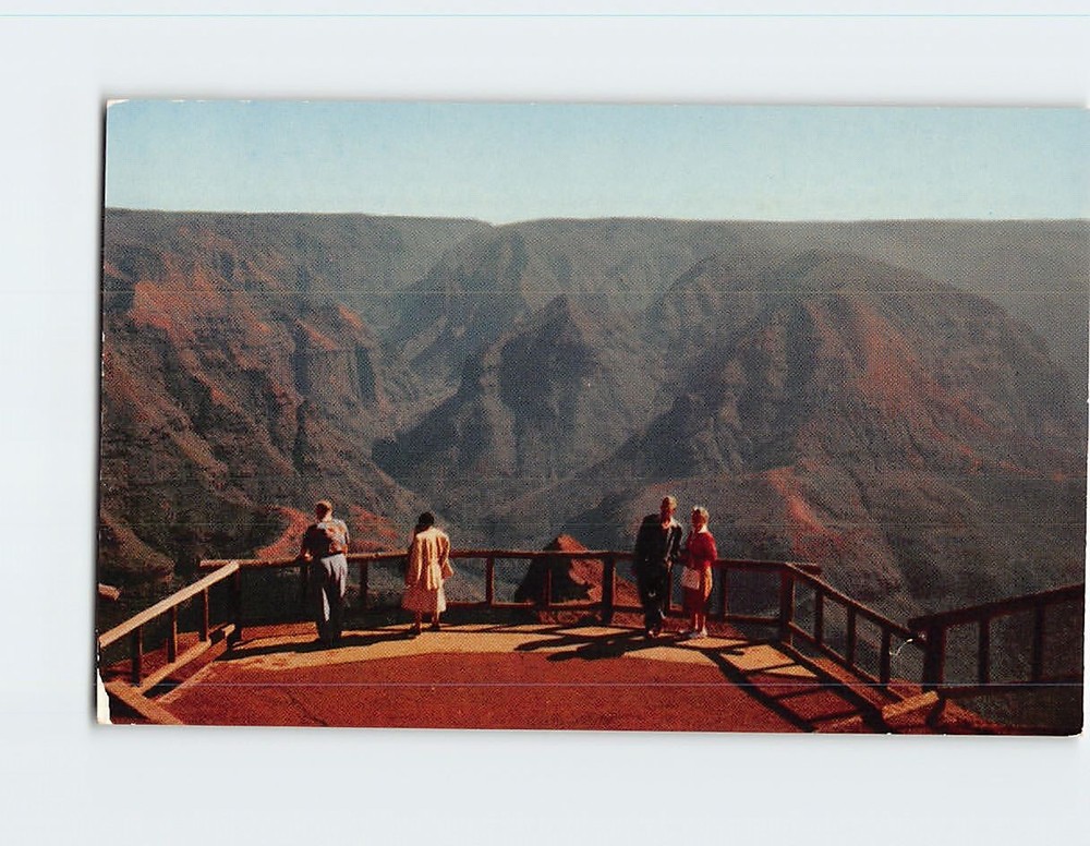 Postcard Waimea Canyon from the Lookout on the Rim of Kauai's 