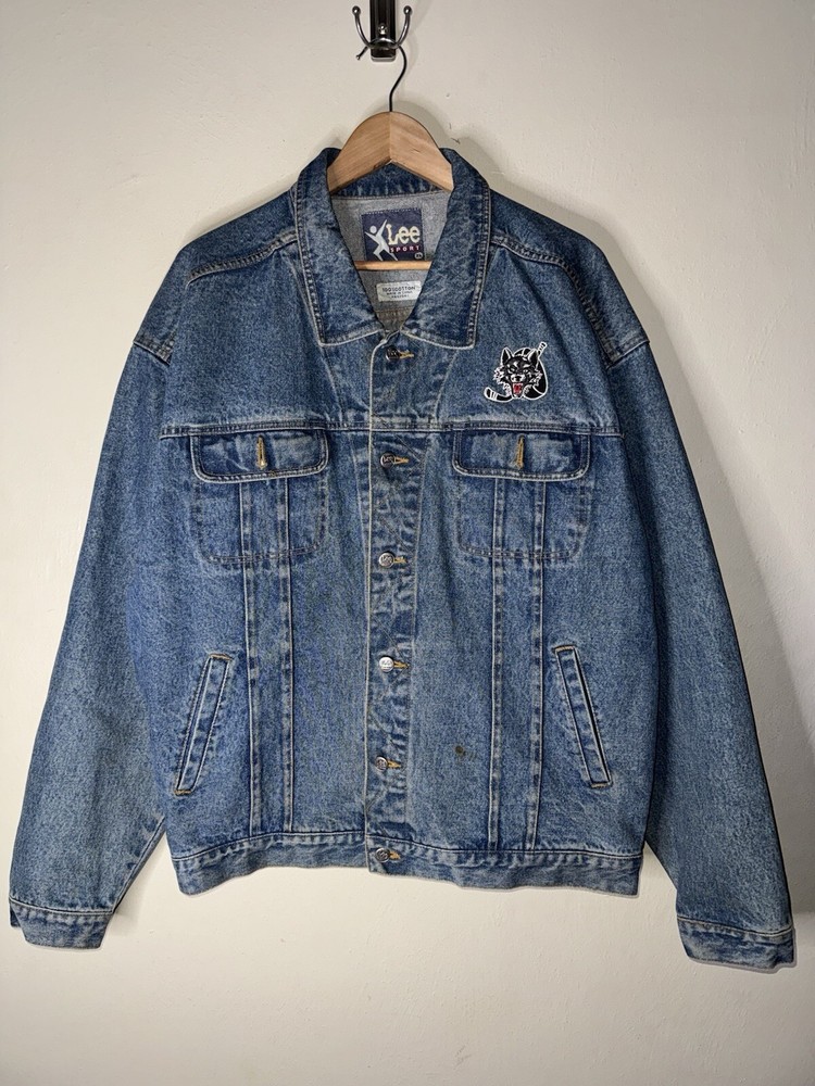 Vintage Chicago Wolves Lee Sport Denim Jacket Men’s XL 25x28
