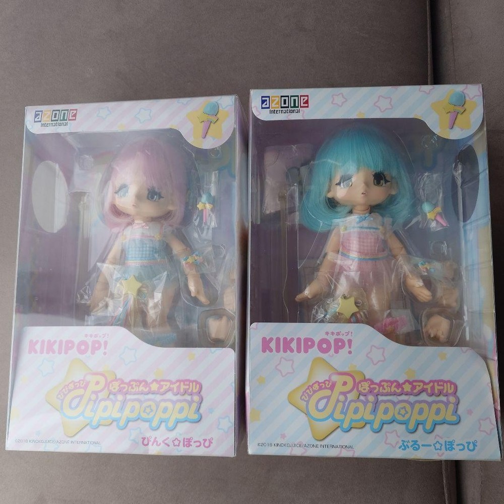 Kiki Pop Blue & Pink Poppi Doll Set, Anime Figure, Used, Assorted Accessories