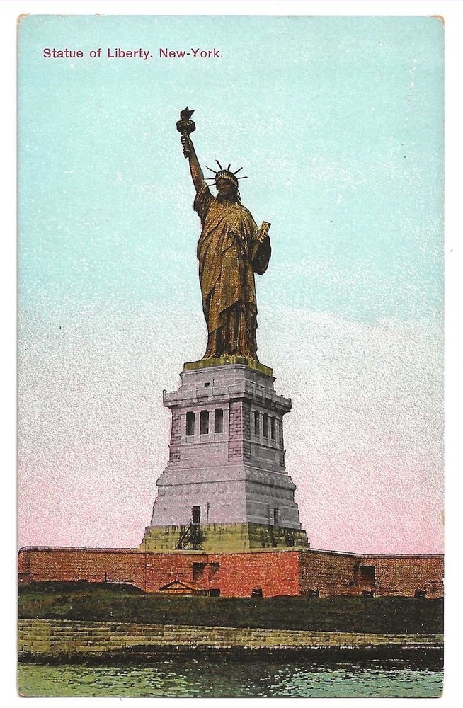 New York City Harbor c1910 Statue of Liberty, Bedloe's Island, monument