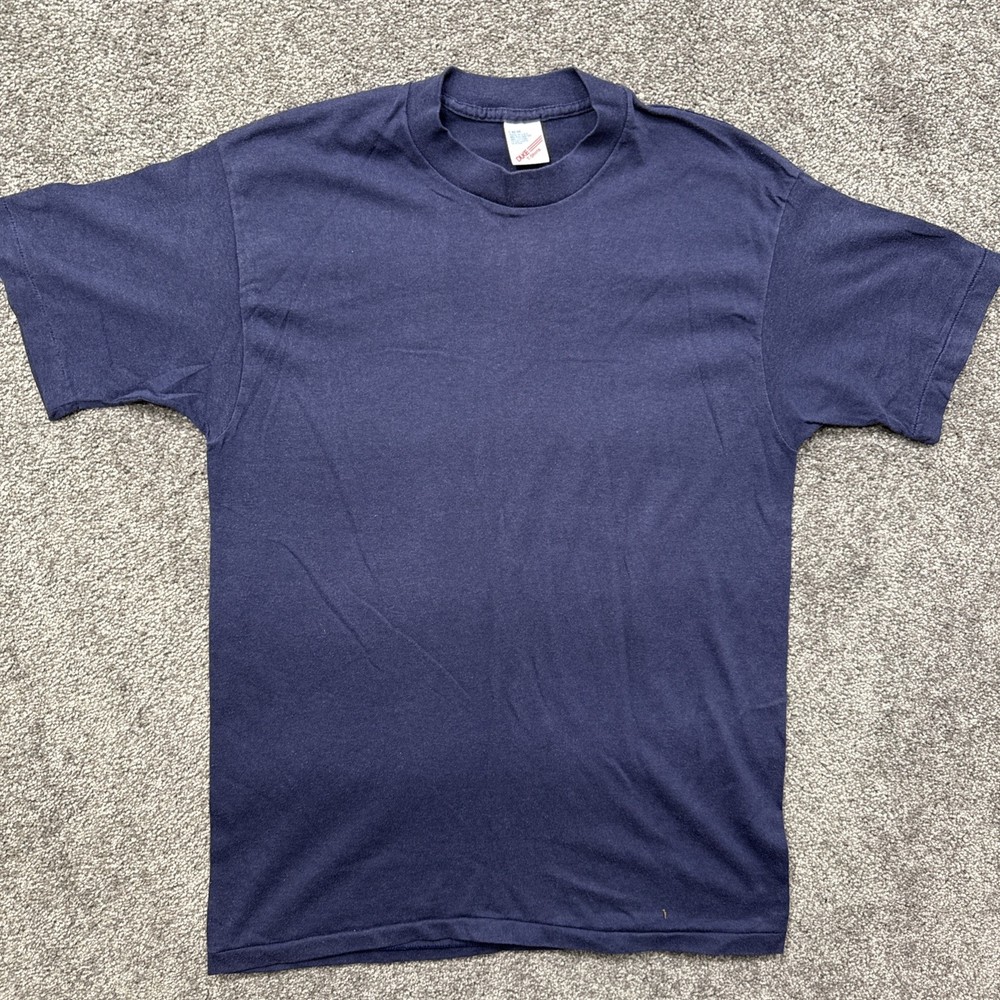 VTG Mens L Duke T Shirt Blank Crewneck Made In USA Short Sleeve 90s 80s