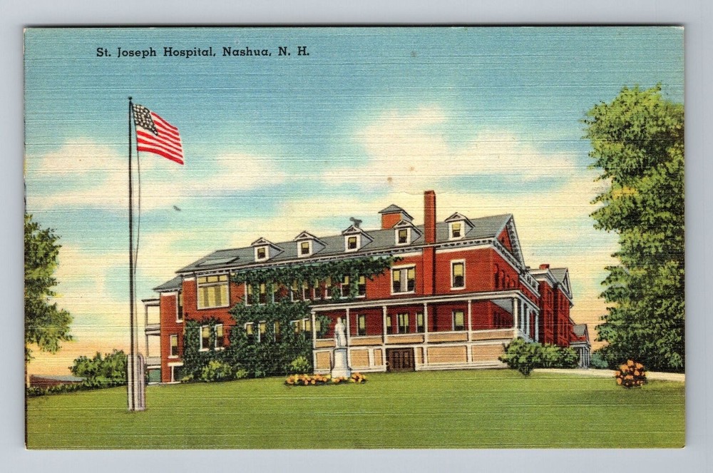 Nashua NH-New Hampshire, St Joseph Hospital, Vintage Postcard