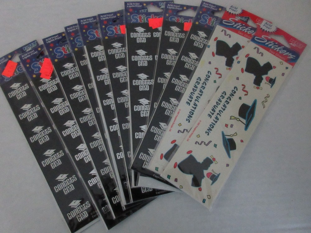 Large Lot Graduation Stickers - 11 Packs - NEW Acid Free Scrapbooking Paper Art-image