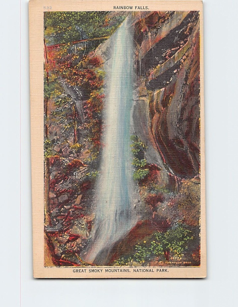 Postcard Rainbow Falls Great Smoky Mountains National Park Tennessee USA