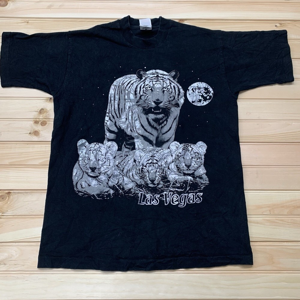 Vintage 90s Las Vegas Tiger Moonlight Nature Shirt Size Large