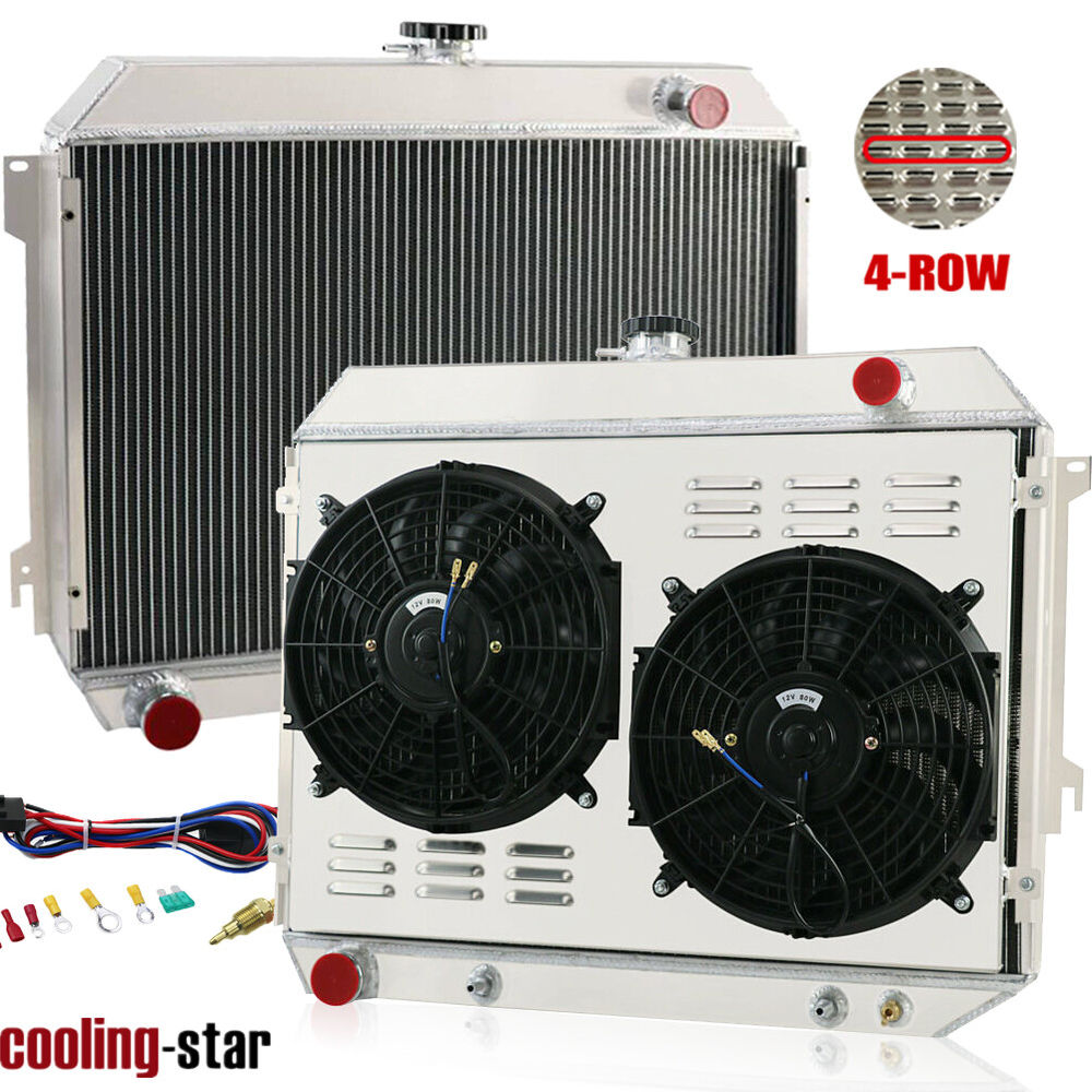 4-Row Radiator+Shroud Fan For 1968-1974 1971 Dodge Plymouth Mopar Cars 6.6L 7.2L