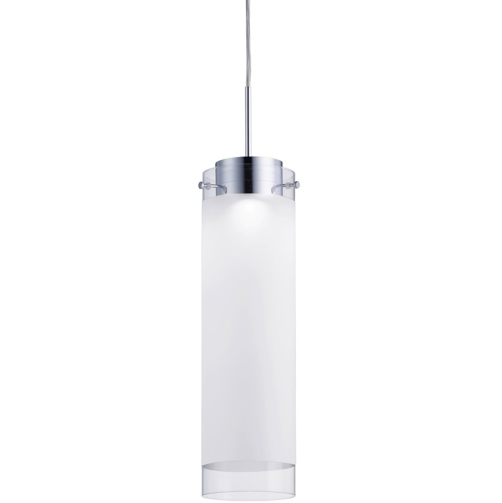 Maxim 10194CLFT 23-Inch Chrome LED Frosted Clear Glass Pendant Light