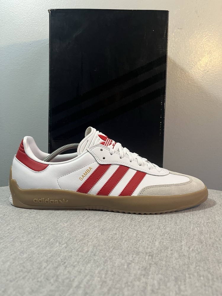 Adidas Puig Samba Sneakers White Red Gum Size 11.5 Men JQ5865