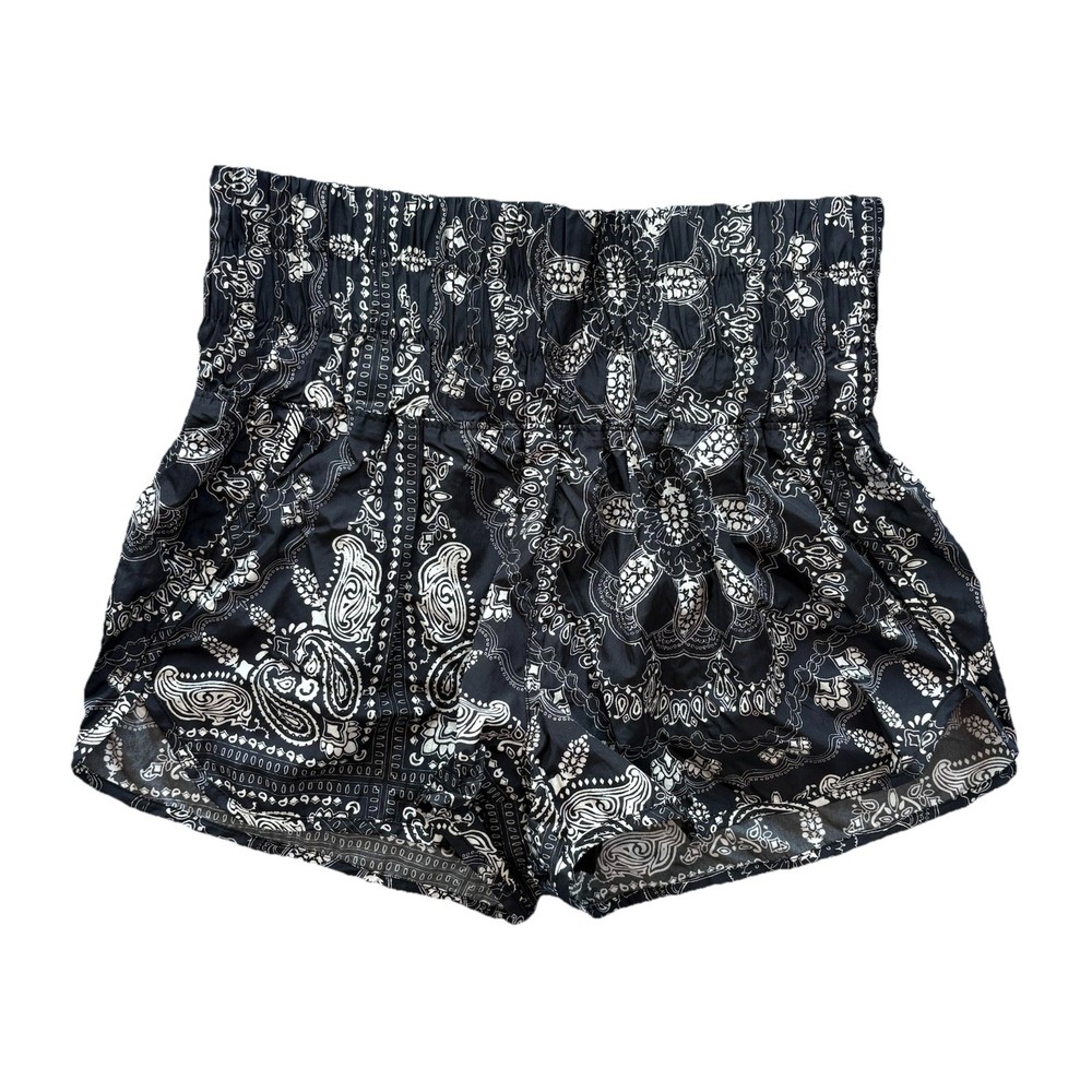 Free People FP Movement Bohemian Shorts Size Medium High Rise Gym Black EUC