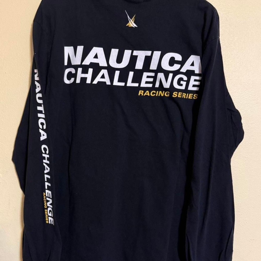 Vintage 90s Nautica Challenge Racing Series Long Sleeve T Made in Canada-Large