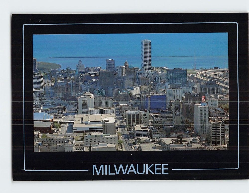 Postcard Downtown Aerial View Of Milwaukee Wisconsin USA