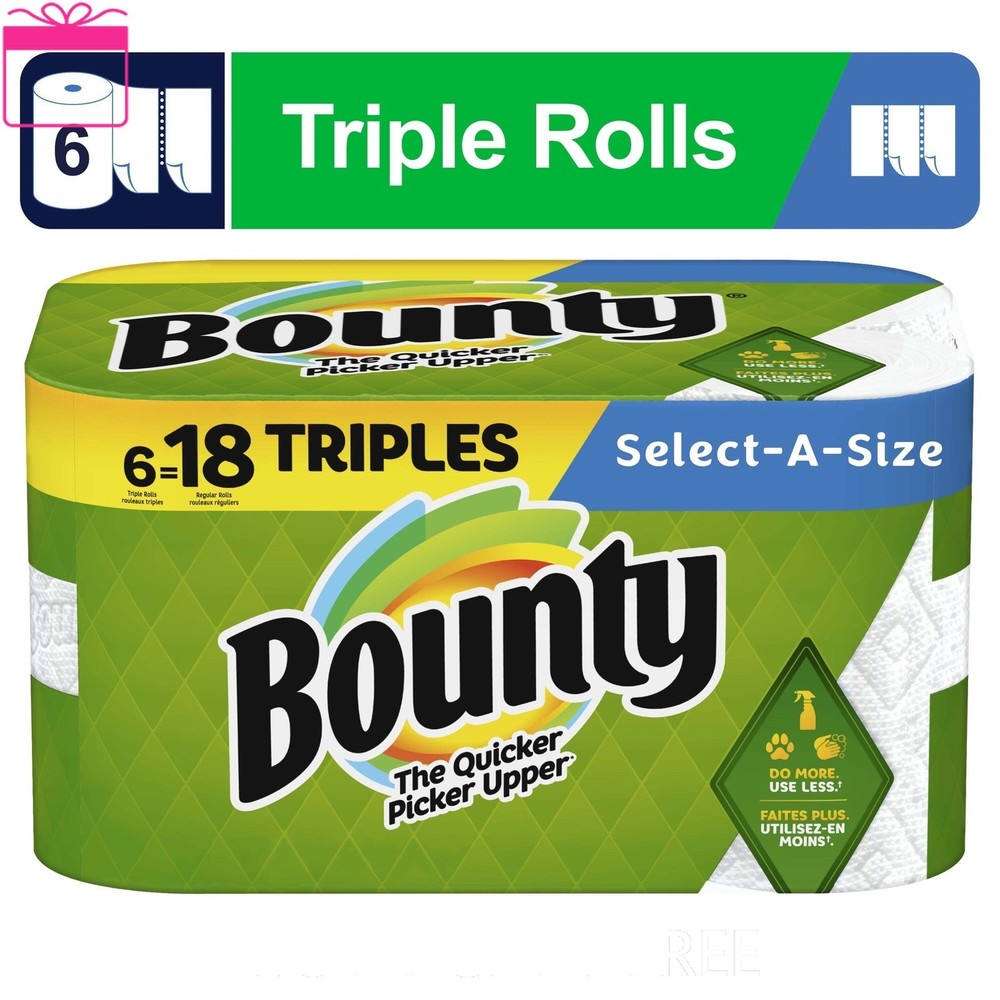 Bounty Select-a-Size Paper Towels 6 Triple Rolls
