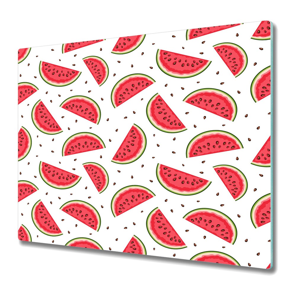 Glass Chopping Board Worktop Saver Watermelon Slices | Tropical Fruit | 60x52