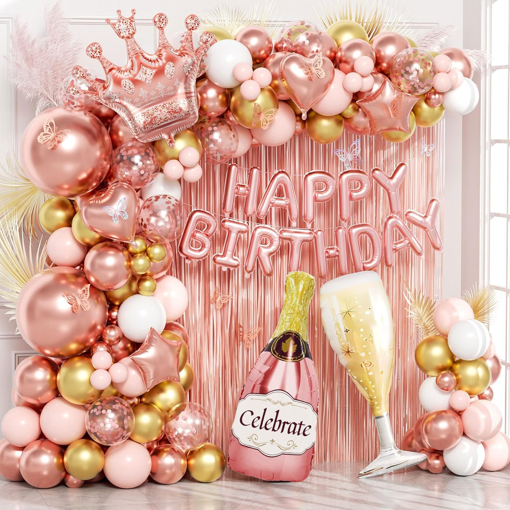 Decoraciones De Cumplea�Os De Oro Rosa