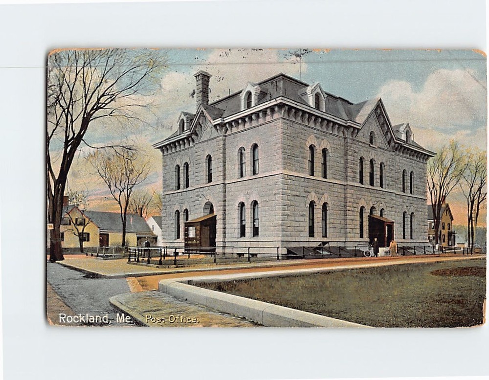 Postcard Post Office Rockland Maine USA