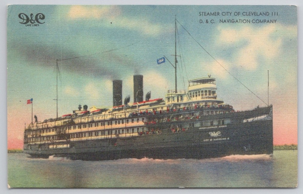 Steamer City of Cleveland III D&C Navigation Co Great Lakes Postcard