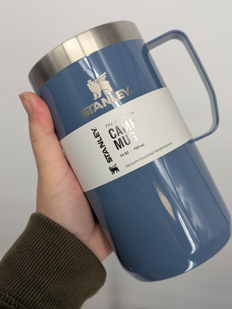 new STANLEY  Stay Hot New Camp Mug Cup Coffee ☕ 24 OZ  Tempest Gloss Blue