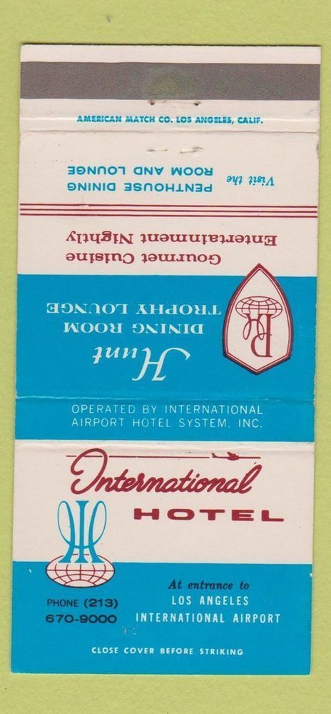Matchbook Cover - International Hotel Los Angeles CA 30 Strike