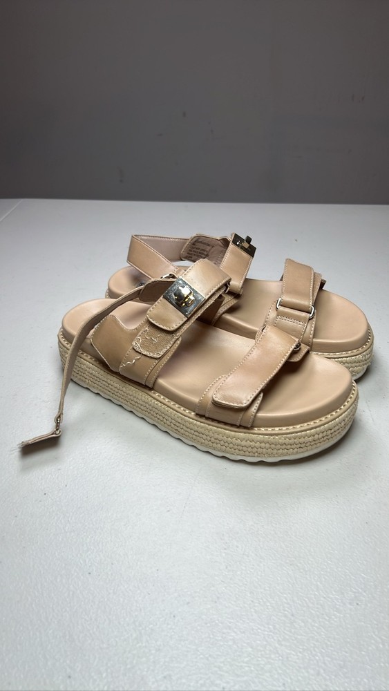 Steve Madden Women's Bigmona Raffia Platform Sandals Tan Size 9M