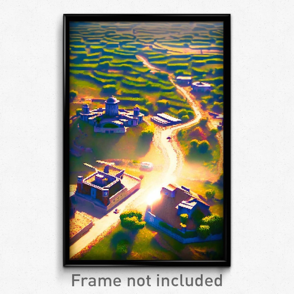 Pixel Art Poster - Unimaginable Settlement (8 Bit Psychedelic Video Game Print)