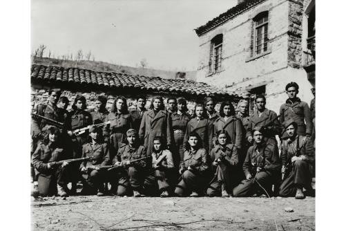 Group of Armed Greek Male & Female Guerrilla Fighters,Greece Civil War,1947