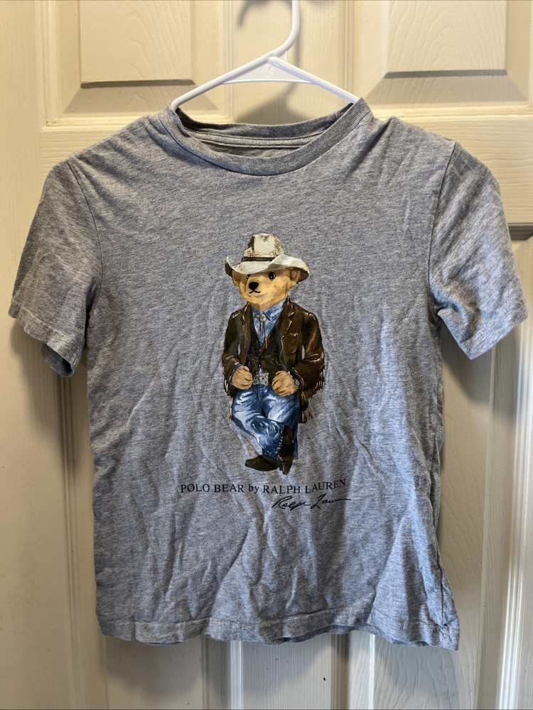 Polo Ralph Lauren Boys Size 8 Cowboy Bear Graphic T-Shirt