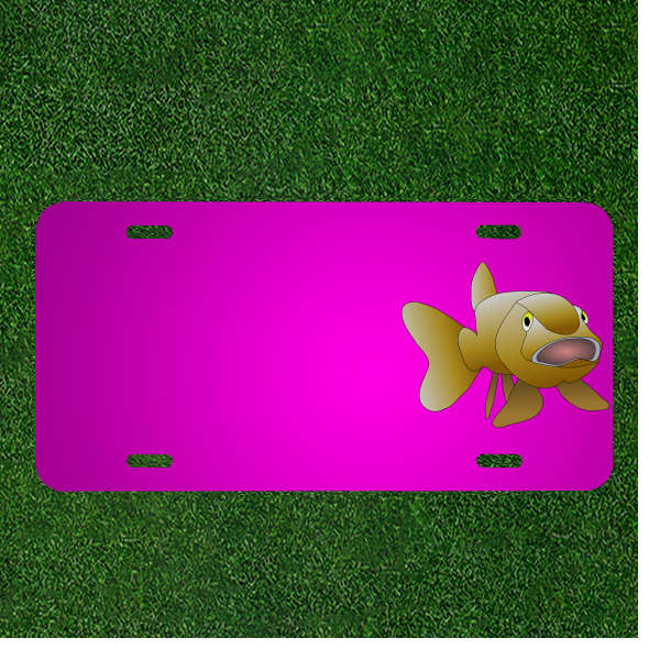 Create a Custom Personalized Car License Plate Featuring Add-on Names to a Fish with Open Mouth Design – Large Size