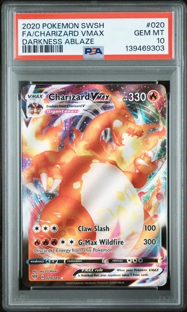 Pokemon Charizard Vmax 2020 Sword & Shield Darkness Ablaze #020 Fa Psa 10RCH IS ACCEPTING CONSIGNMENTS! UP TO 95% PAYOUTS!