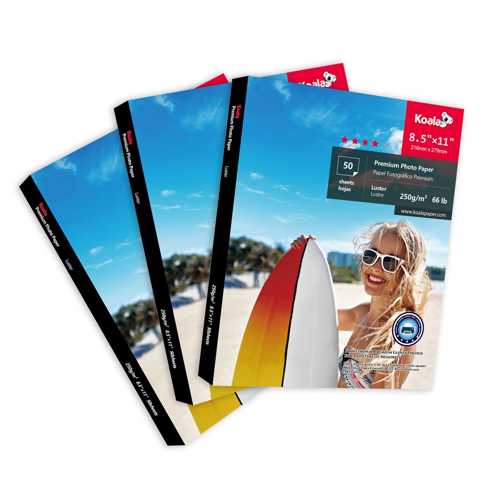 150 Sh Koala Premium Photo Paper Luster 8.5x11 250g Semi Gloss for Canon Epson