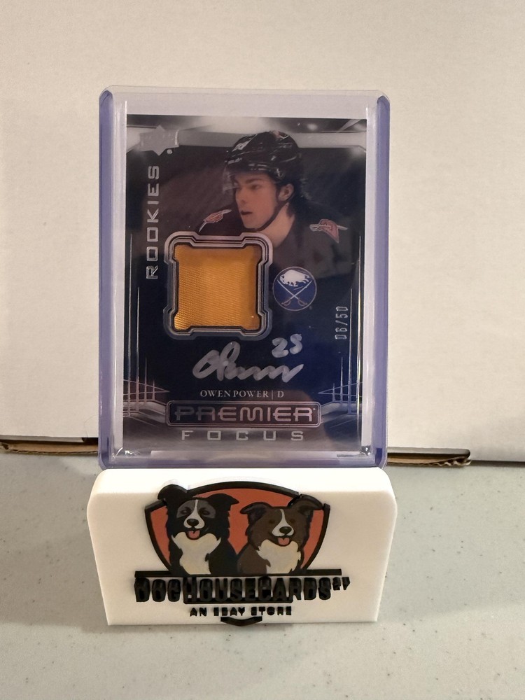 2022-23 UD Premier #PFPR-OP Owen Power Premier Focus Rookies Auto Patch #/50