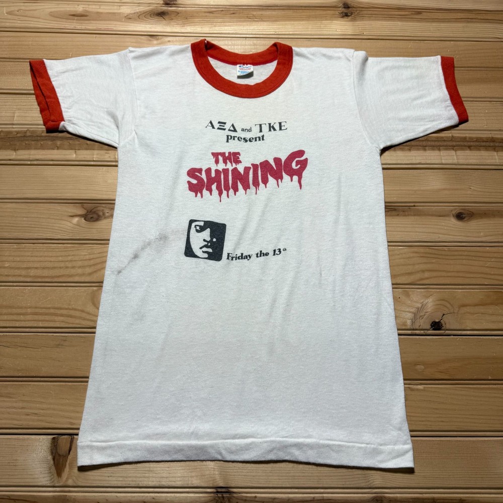 Vintage 80s Champion The Shining Friday 13th Horror Movie Ringer T-Shirt Medium
