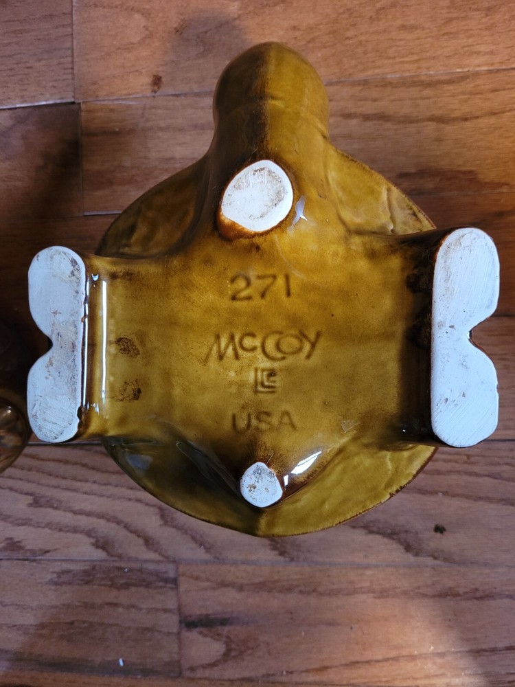 MCCOY COOKIE JAR TURTLE VINTAGE 1950S  WITH BUTTERFLY LID ADORABLE